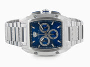 Versace Dominus Chronograph Blue Dial Silver Steel Strap Watch For Men - VE6H00423