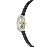 Versace Virtus Quartz White Dial Black Leather Strap Watch For Women - VET300421