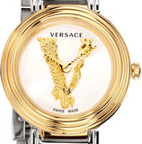 Versace Virtus Quartz White Dial Two Tone Steel Strap Watch For Women - VET300721