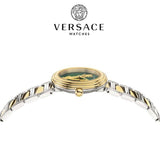 Versace Virtus Quartz Green Dial Two Tone Steel Strap Watch For Women - VET300821