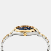 Versace Hellenyium Quartz Blue Dial Two Tone Steel Strap Watch For Men - VEVK00520