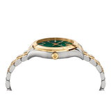 Versace Hellenyium Green Dial Two Tone Steel Strap Watch for Women - VEVH00620