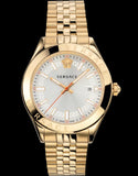Versace Hellenyium Analog White Dial Gold Steel Strap Watch for Men - VEVK00720