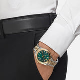 Versace V-Urban Green Dial Two Tone Steel Strap Watch for Men - VELQ00619