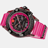 Versace Icon Active Chronograph Quartz Black Dial Pink Rubber Strap Watch For Men - VEZ700221