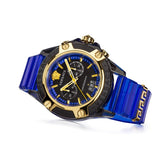 Versace Icon Active Chronograph Black Dial Blue Rubber Strap Watch For Men  VEZ700521