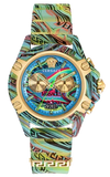Versace Icon Active Chronograph Blue Dial Green Rubber Strap Watch For Men - VEZ701322
