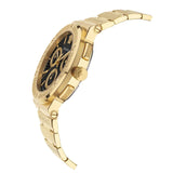 Versace Greca Chronograph Black Dial Gold Steel Strap Watch For Men - VEZ900421