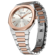 D1 Milano Ultra Thin Silver Dial Two Tone Strap Watch for Women - D1-UTBJ01