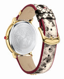 Versace V Circle Quartz White Dial Brown Leather Strap Watch For Women - VBP08017