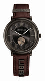 Versace V-Circle Manifesto Black Dial Maroon Leather Strap Watch for Men - VBQ040017