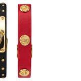 Versace Medusa Lock Icon Gold Dial Red Leather Strap Watch for Women - VEDW00119