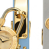 Versace Medusa Lock Icon Quartz White Dial Blue Leather Strap Watch for Women - VEDW00419