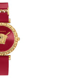 Versace Palazzo Empire Greca Red Dial Red Leather Strap Watch for Women - VEDV00319