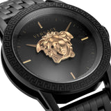 Versace Palazzo Empire Quartz Black Dial Black Steel Strap Watch For Men - VEDB00518