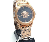 Versace Palazzo Empire Black Dial Rose Gold Steel Strap Watch for Men - VERD00718