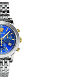 Versace Sport Tech Chronograph Blue Dial Silver Steel Strap Watch for Men - VELT00219