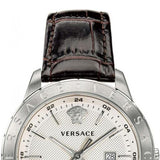 Versace Univers White Dial Brown Leather Strap Watch for Men - VEBK00118