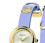 Versace V-Flare Silver Dial Purple Leather Strap Watch for Women - VEBN00318