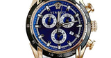 Versace V-Ray Chronograph Quartz Blue Dial Two Tone Steel Strap Watch For Men - VE2I01021