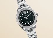 Versace Hellenyium Black Dial Silver Steel Strap Watch for Women - V12020015