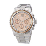 Michael Kors Everest Chronograph Gold Dial Silver Steel Strap Watch For Women - MK5870