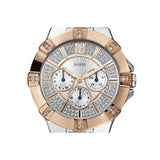 Guess Vista Analog Diamonds Silver Dial Two Tone Steel Strap Watch for Women - W0024L1