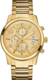 Guess Analog Chronograph Gold Dial Gold Steel Strap Watch for Men - W0075G5