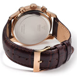 Guess Exec Chronograph Brown Dial Brown Leather Strap Watch For Men - W0076G4