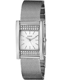 Guess Nouveau Diamonds Silver Dial Silver Mesh Bracelet Watch for Women - W0127L1