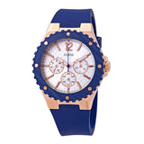 Guess Overdrive White Dial Blue Rubber Strap Watch for Women - W0149L5