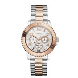 Guess BFF Multifunction Silver Dial Two Tone Steel Strap Watch for Women - W0231L5