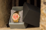 Guess Mini Sunrise Quartz Analog Orange Dial Gold Steel Strap Watch For Women - W0448L7