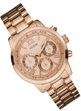 Guess Sunrise Quartz Rose Gold Dial Rose Gold Steel Strap Watch For Women - W0330L2