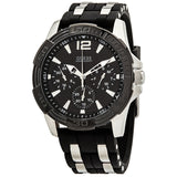 Guess Oasis Black Dial Black Rubber Strap Watch for Men - W0366G1