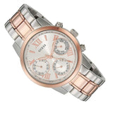 Guess Mini Sunrise Analog Silver Dial Two Tone Steel Strap Watch For Women - W0448L4