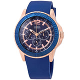 Guess Maverick Blue Dial Blue Rubber Strap Watch for Men - W0485G1