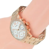 Guess Siren Diamonds White Dial Rose Gold Steel Strap Watch for Women - W0442L3