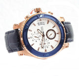 Guess Pinnacle Chronograph White Dial Blue Leather Strap Watch For Men - W0673G6