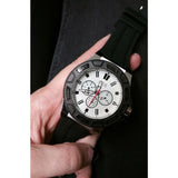 Guess Force Analog Quartz White Dial Black Rubber Strap Watch For Men - W0674G3