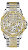 Guess Frontier Chronograph Crystals Silver Dial Two Tone Steel Strap Watch for Men - W0799G4