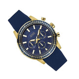 Guess Fuel Chronograph Blue Dial Blue Rubber Strap Watch for Men - W0802G2