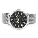 Guess Delancey Black Dial Silver Mesh Bracelet Watch for Men - W0871G1