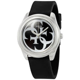 Guess G-Twist Quartz Black Dial Black Silicone Strap Watch For Men  - W0911L8