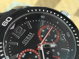 Guess Tread Black Dial Black Rubber Strap Watch for Men - W0967G1