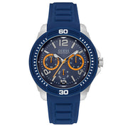 Guess Trade Blue Dial Blue Silicone Strap Watch for Men - W0967G2