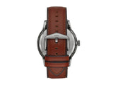 Fossil Townsman Automatic Skeleton Black Dial Brown Leather Strap Watch for Men - ME3181