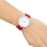 Guess Marina Chronograph Quartz White Dial Red Rubber Strap Watch for Women - W1025L2