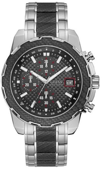 Guess Octane Chronograph Black Dial Two Tone Steel Strap Watch for Men