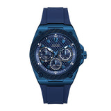 Guess Legacy Blue Dial Blue Rubber Strap Watch for Men - W1049G7